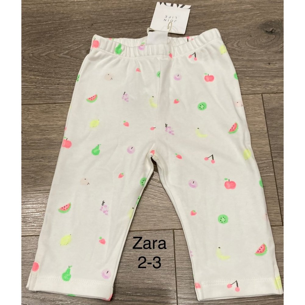 NWT Zara toddler girl 2-3 neon fruit pants